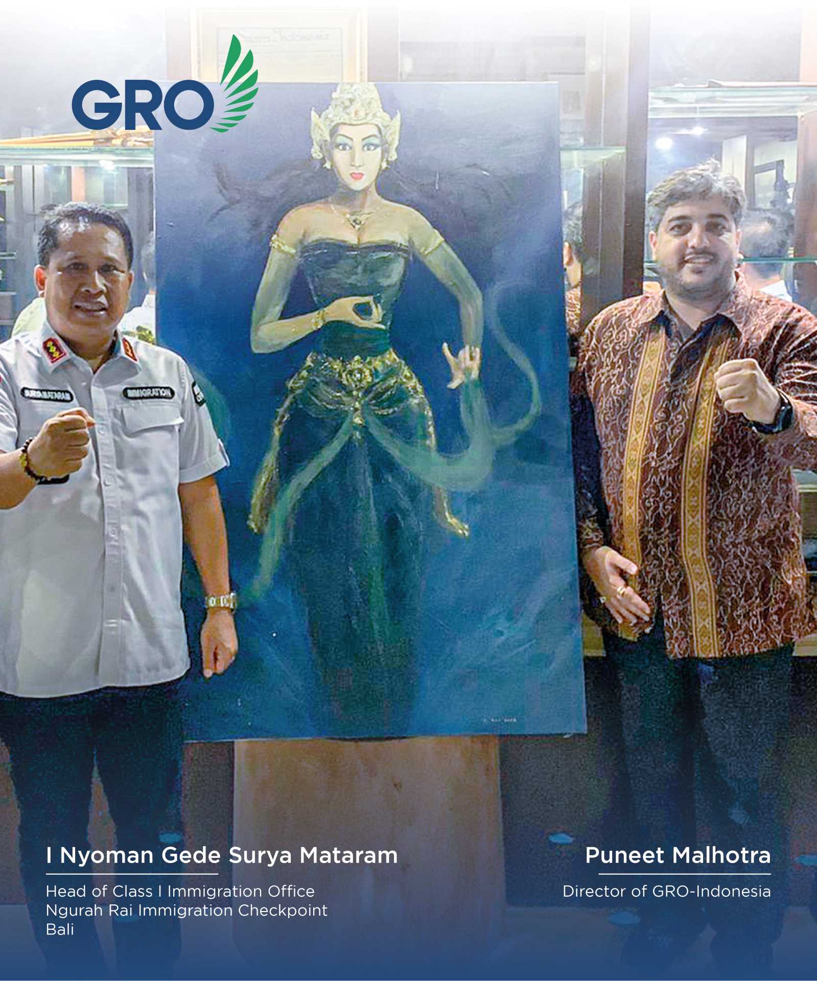 I Nyoman Gede Surya Mataram is the Head of Class I Immigration Office Ngurah Rai Immigration Checkpoint Bali (Left)